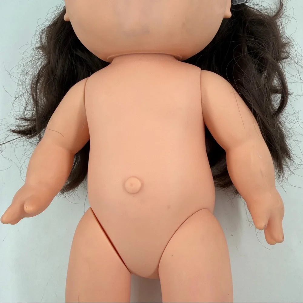 Vintage 1985 Cabbage Patch Kid Hasbro Hard Body Doll Signed Dark Hair Brown Eyes